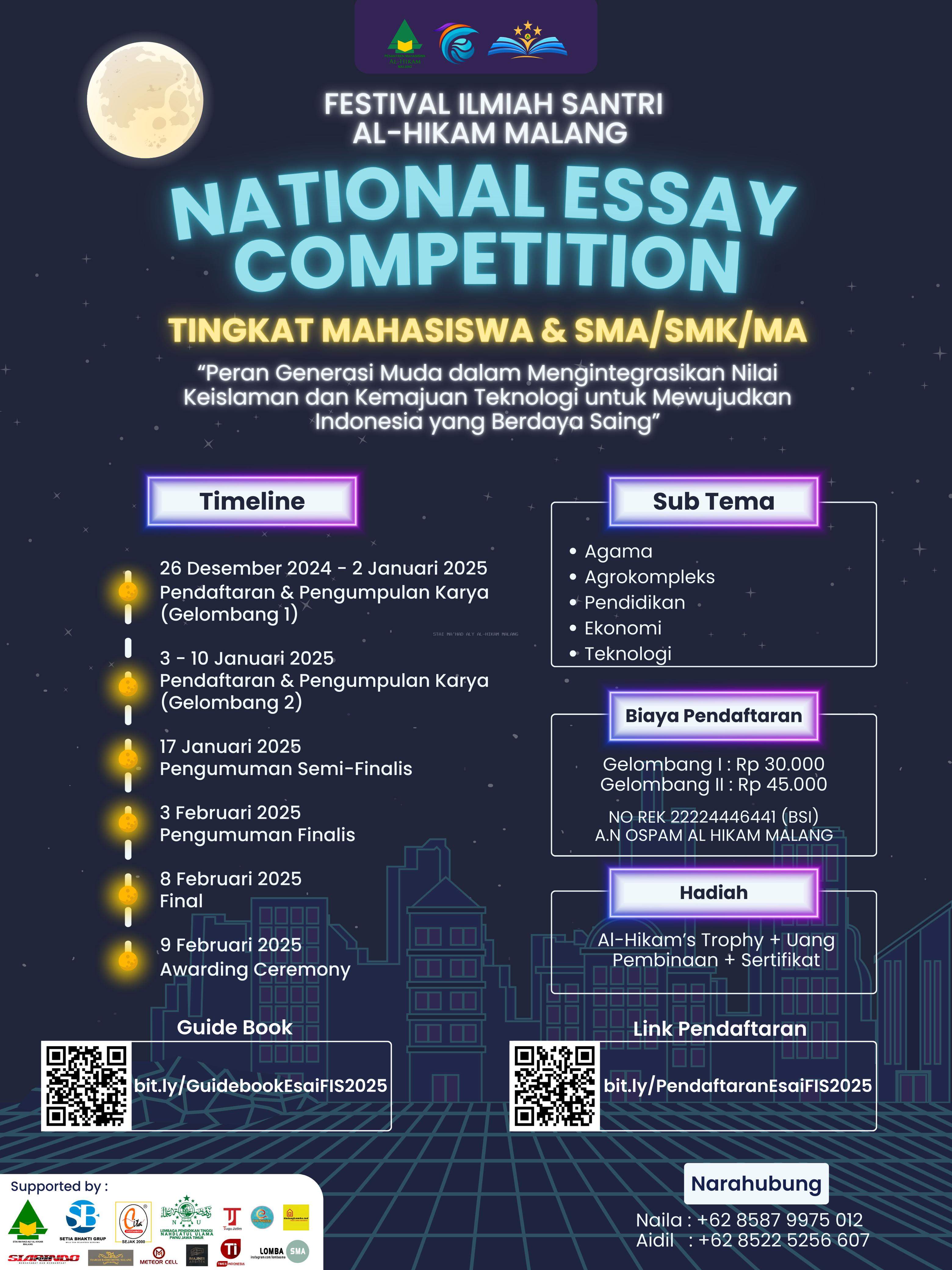 Santri Berdaya, Indonesia Maju Al-Hikam Malang Adakan Lomba Esai Nasional Festival Ilmiah Santri 2025